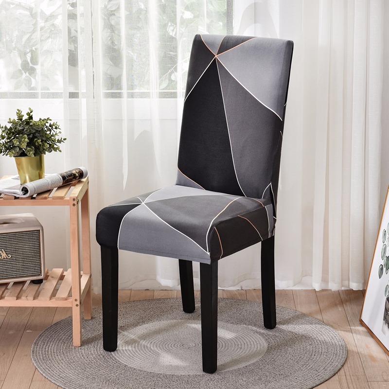 Geometric Dining Chair Cover Spandex Elastic Chair Slipcover Case Stretch Chair Covers for Wedding el Banquet Dining Room