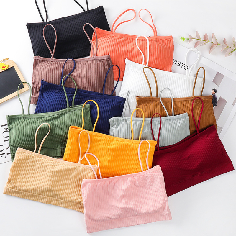 Crop Top Sexy Bra for Women Top Summer Seamless Unwired Invisible Underwear One Word Sling Tube Top Lingerie Woman Strapless Bra