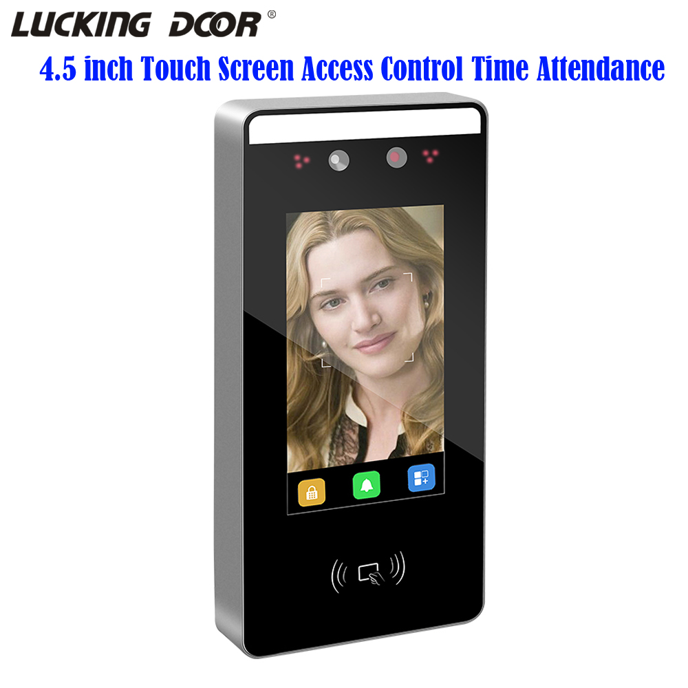4.5 inch Waterproof Dynamic Facial Access Control Fingerprint Time Attendance Face Recognition 13.56Mhz RFID Keypad waterproof