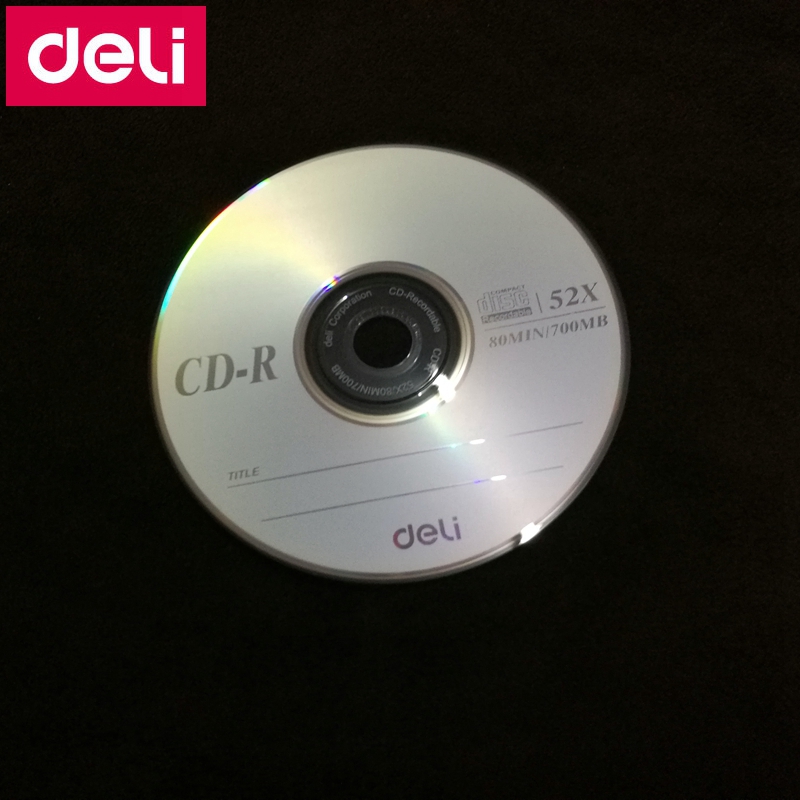 1PCS Deli 3725 CD-R Blank discs recordable compact disc 700MB/80min/52x CD-R BLANK Discs single Piece
