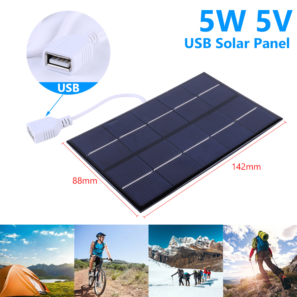USB Solar Panel 5W/3W/1W Portable Outdoor solar panel kit complete Solar Charger Generator for Battery Cell Phone Charger