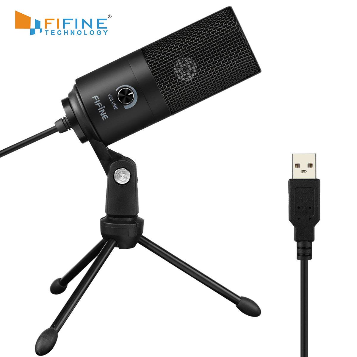 Fifine Metal USB Condenser Recording Microphone For Laptop  Windows Cardioid Studio Recording Vocals  Voice Over，Video-K669