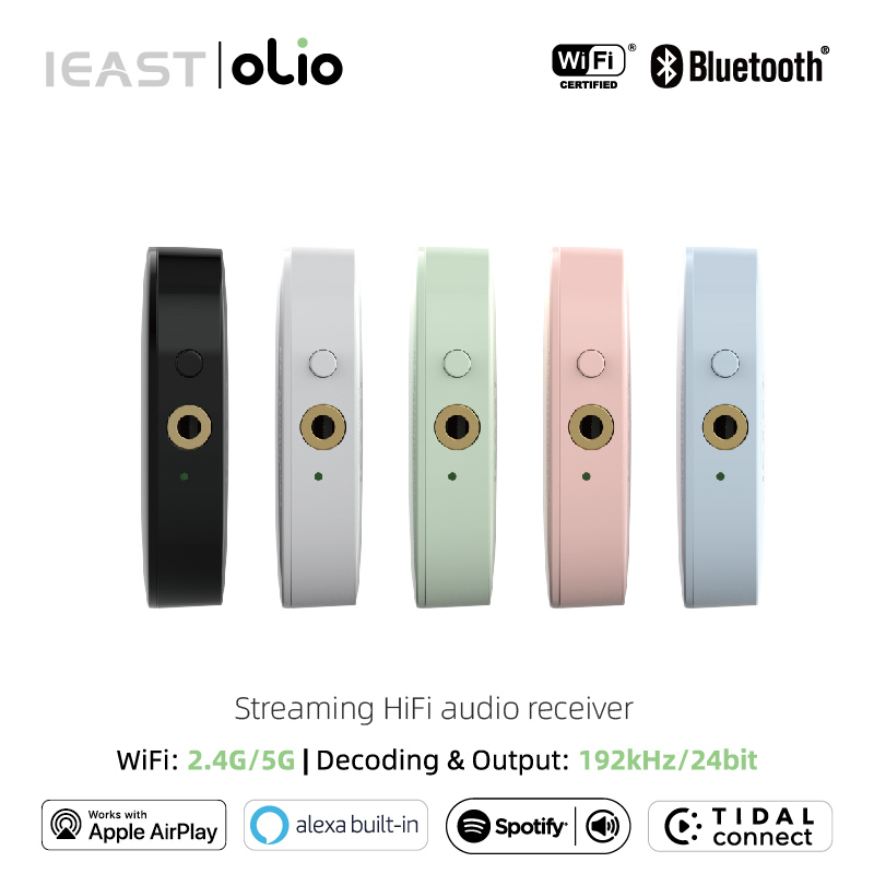 IEAST olio Wireless WiFi 2 4G / 5G & Bluetooth 5.0 audio receiver music player multi room push system supports airplay2， DLNA……