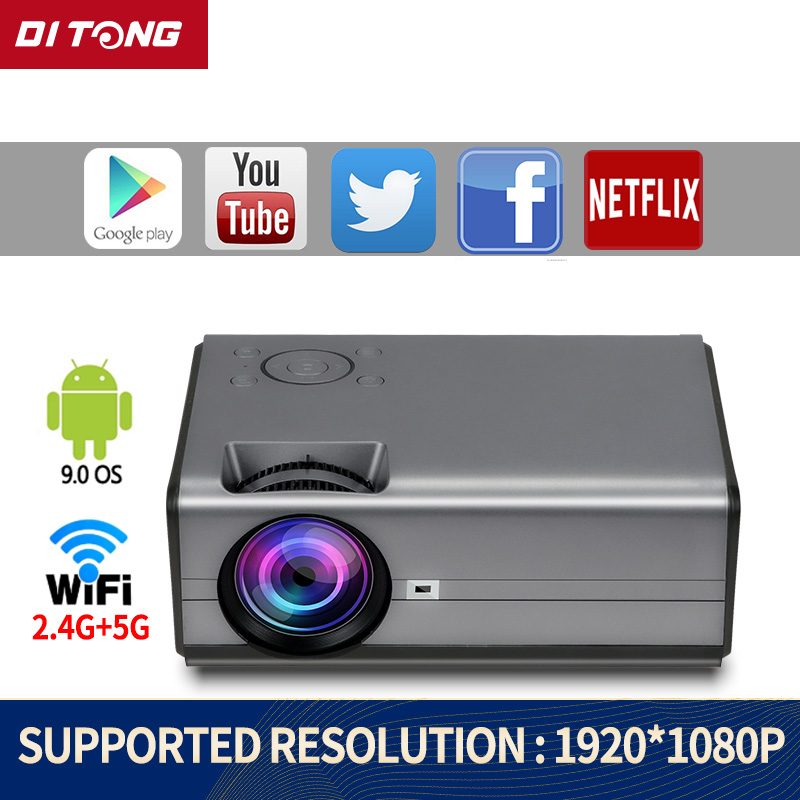 Global Version Ditong  Projector 1080P Mini LED Portable WIFI Full HD Android  4K 1280*720P Keystone Correction For home theater