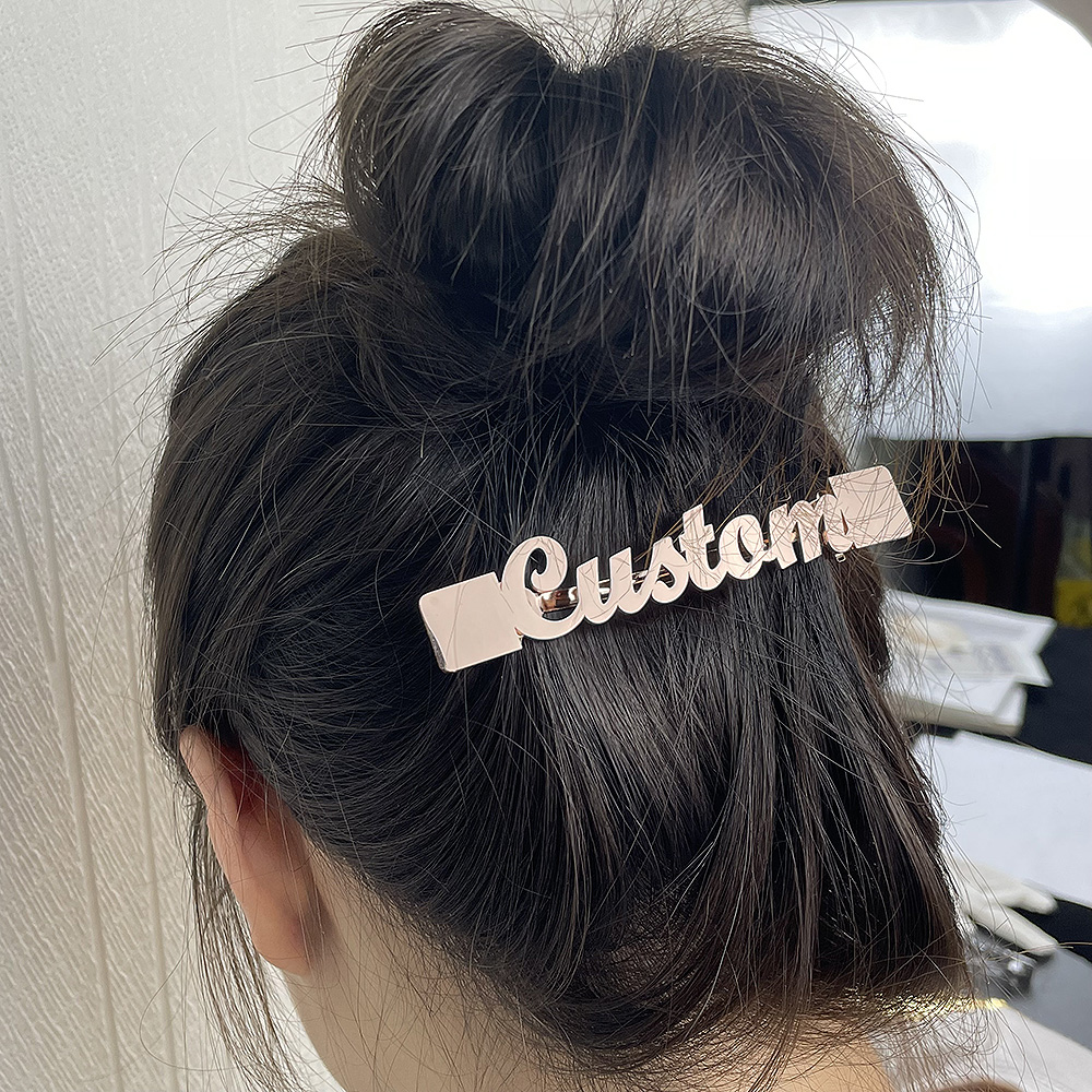 Custom Name Hairpin Personalized Letters Hair Clips  Stainless Steel Jewelry for Women Nameplate Girls Customize Products