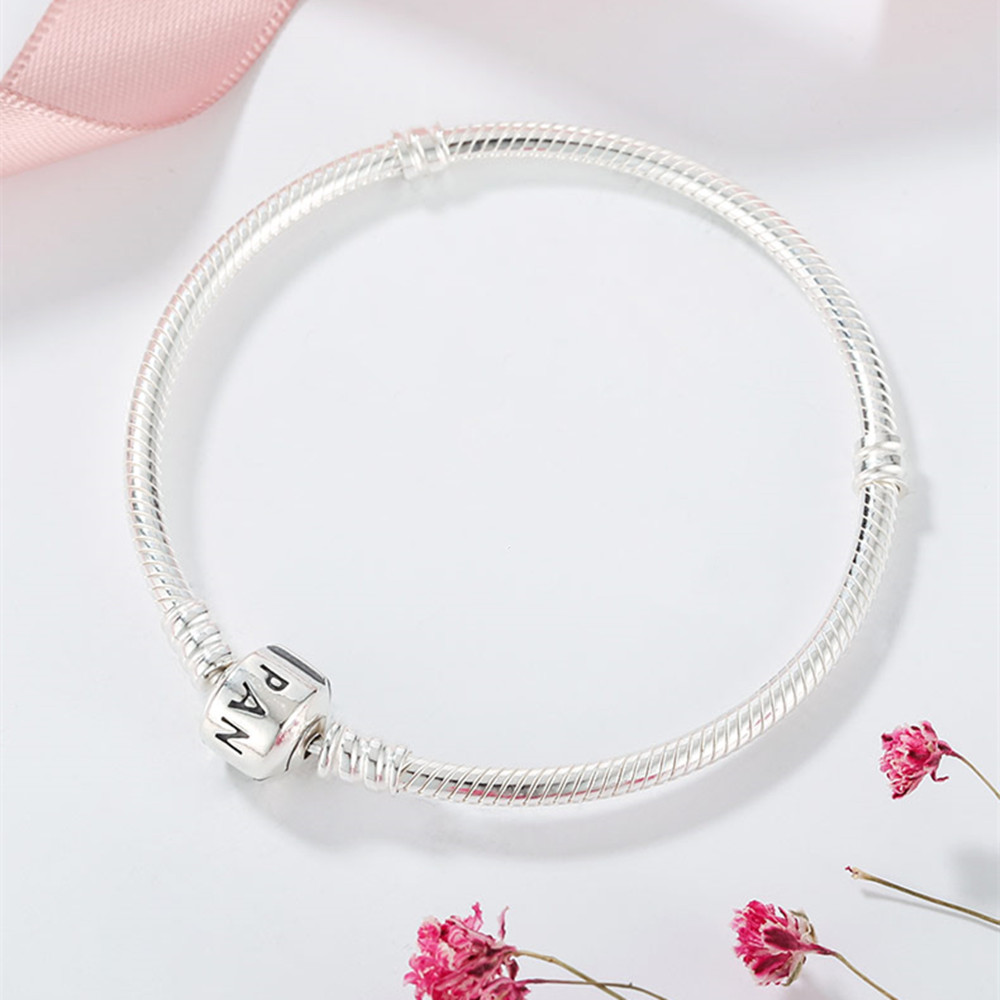 Silver Color Charms Snake Bracelet Fit Pandora DIY Safety Chain Beads Original Jewelry  Woman Classic Gril Gift