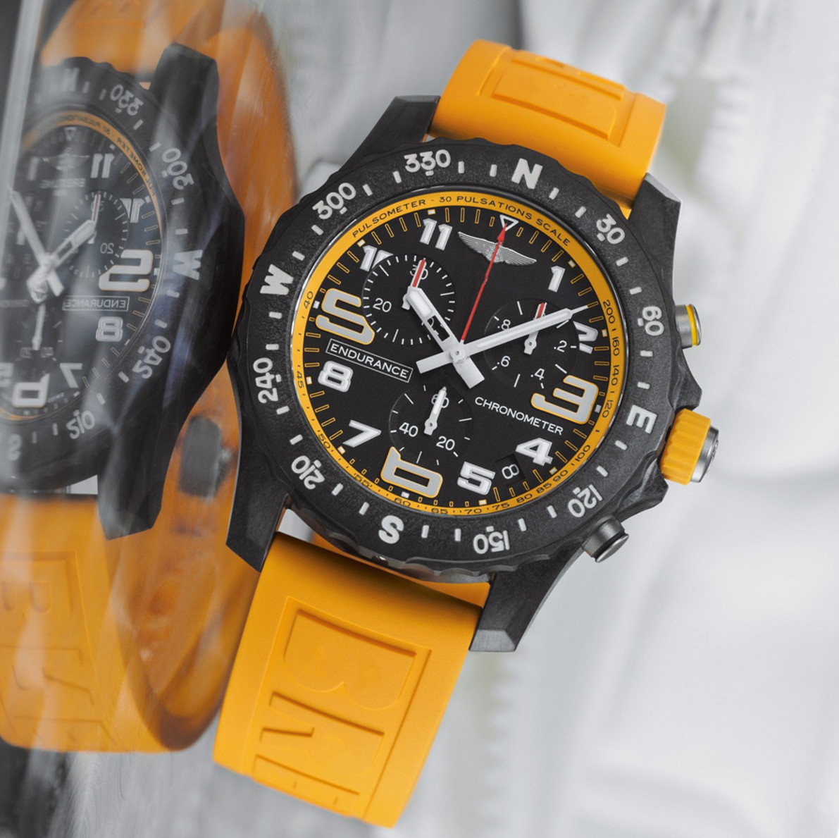  Men's Sports Watch   High  Multifunctional Silicone Band Calendar  Breitling Quartz Watch