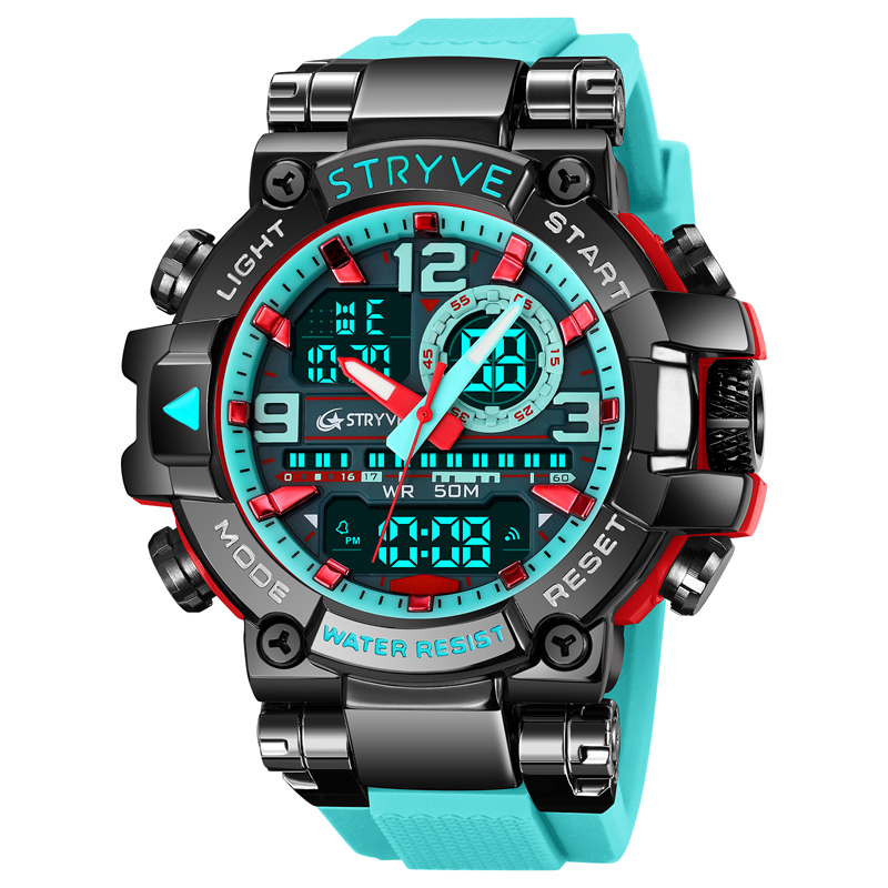 STRYVE Watch for Men's Digital-Analog Dual Movement Luminous Calendar Waterproof Watches  Men's Sports Watch 8025