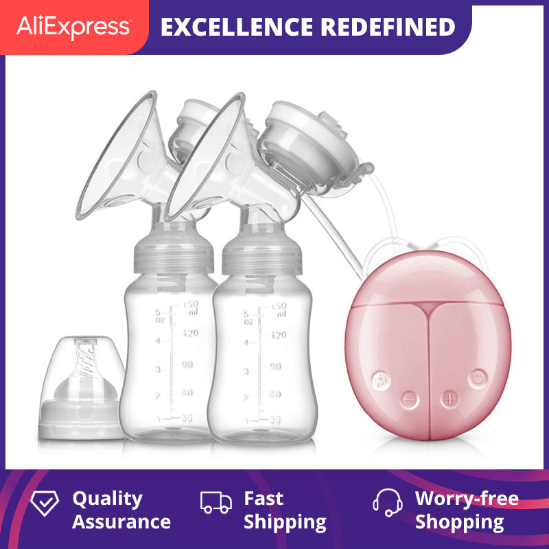 LANBENA Double Bilateral Electric Breast Pump Milker Suction Large Automatic Massage Postpartum Milk Maker Bebes Accesorios