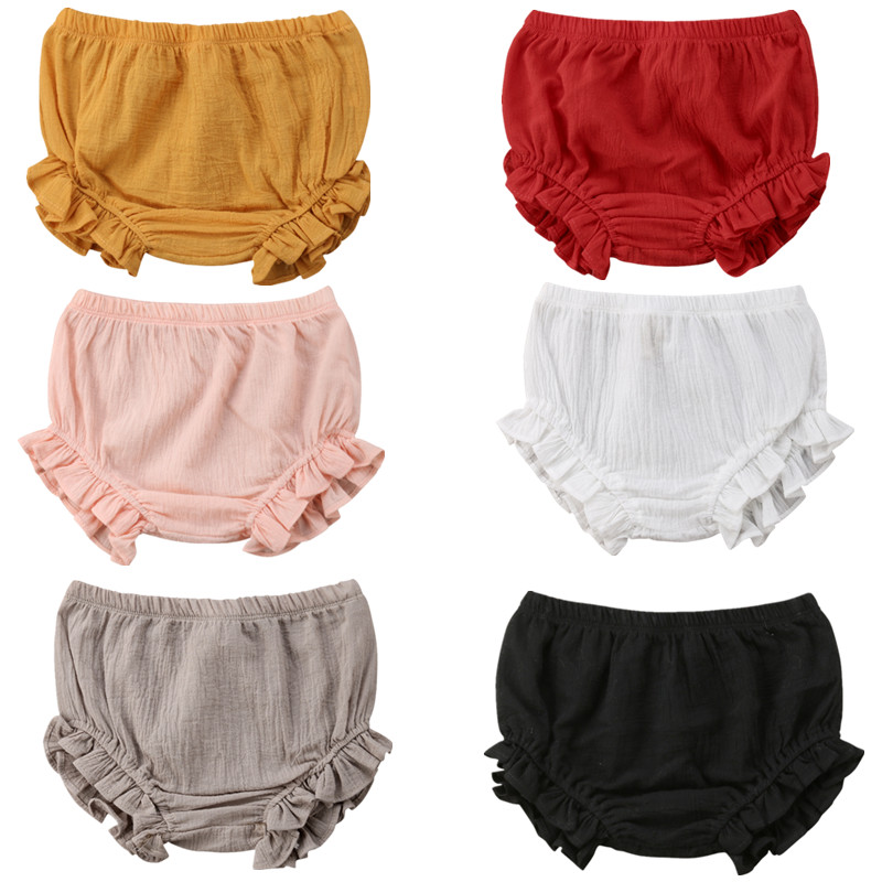 Newborn Baby Girls  PP Shorts Summer Fashoin Cute Solid Breathable Nappy Diaper Covers Cute Panties Shorts Short Pant