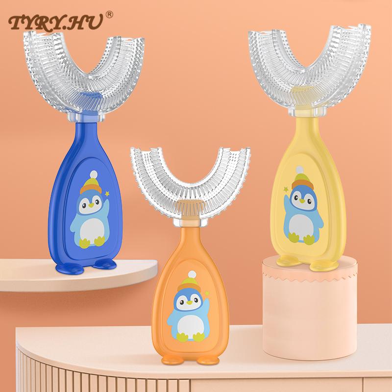 1PCBaby Toothbrush Children 360 Degree U-shaped Child Toothbrush Teethers Soft Silicone Baby Brush Kids Teeth Oral Care Cleaning