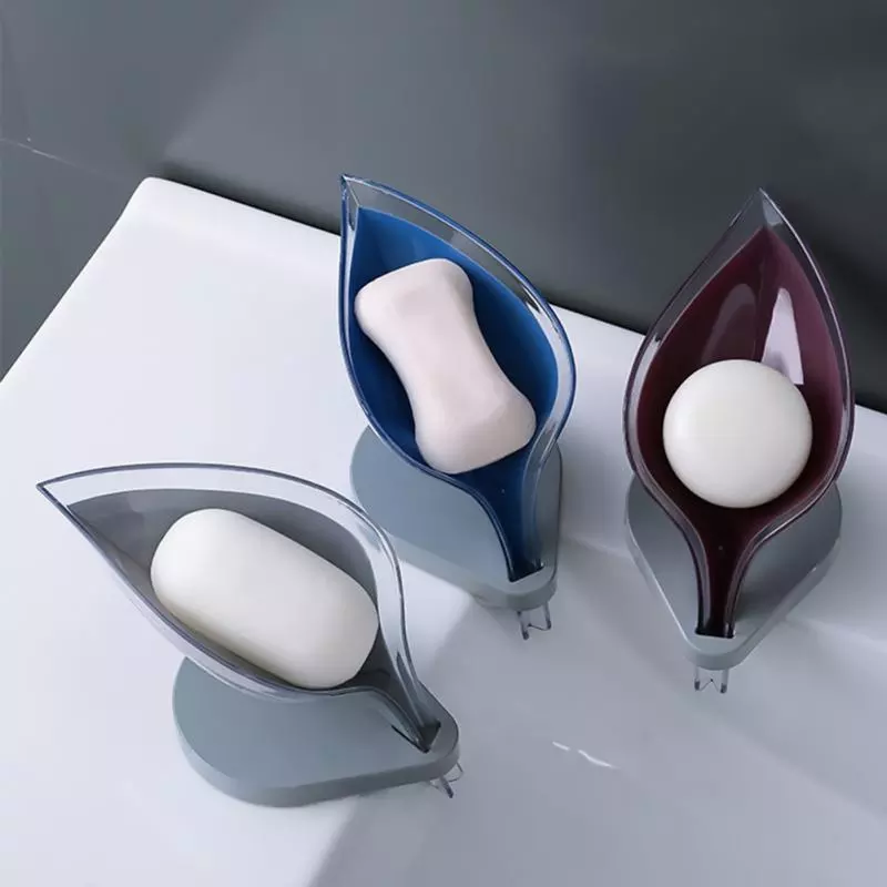 1pc Leaf Shape Soap Holder Kitchen Dish Sponge Storage Tray Soap Box Bathroom Soap Holder Case Bathroom Supplies Kitchen Gadgets