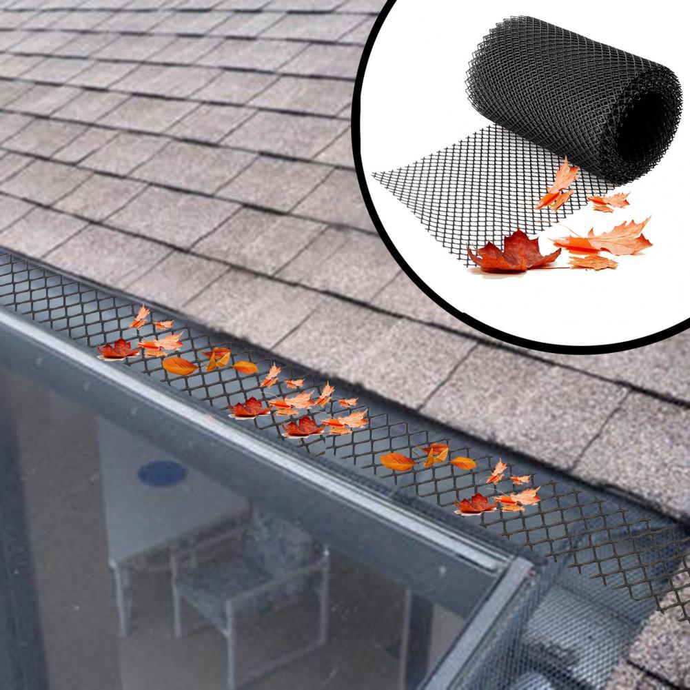 1 Roll Grates Anti-clogging Gutter Guard Mesh Cover Flexible PP Balcony Drain Protector Adjustable Mesh Netting Home Stakes