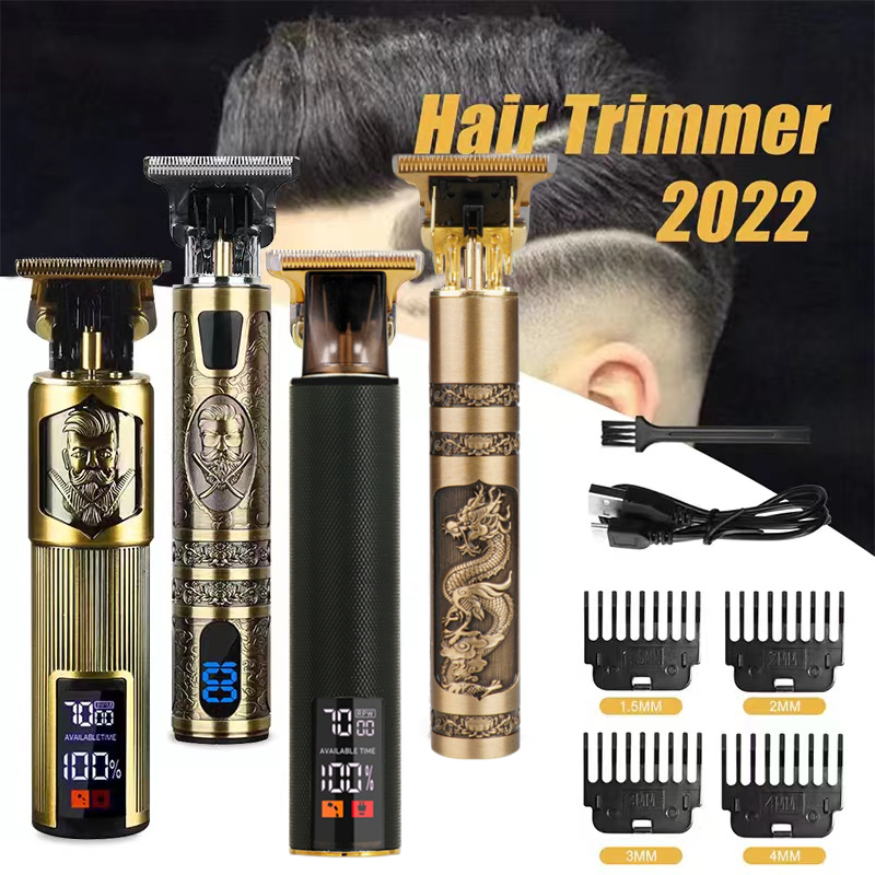 All Metal Vintage T9 Machine Women's Hair Clipper Hairdresser Professional Haircut Machine 0 Mm Nose and Ear Trimmer Finish Man