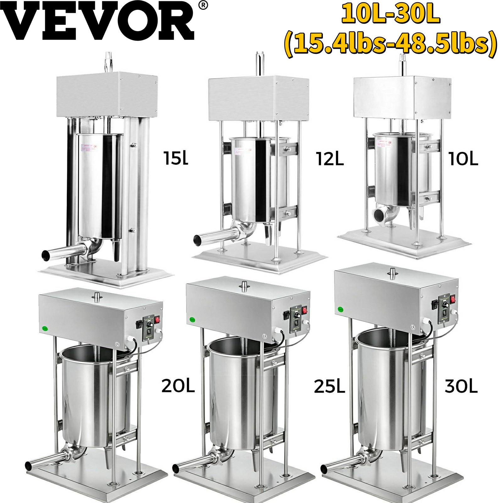 VEVOR 10L 12L 15L 20L 25L 30L Electric Sausage Stuffer Filler Vertical Stainless Steel Production Machine for Dog Bratwurst