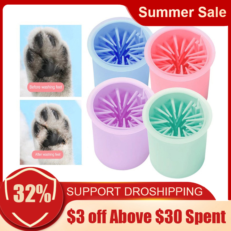 Dog Cat Paw Cleaner Cup Portable Pet Foot Washer Puppy Dirty Paw Cleaning Cup Soft Silicone Foot Wash Tool Washer Pet Supplies