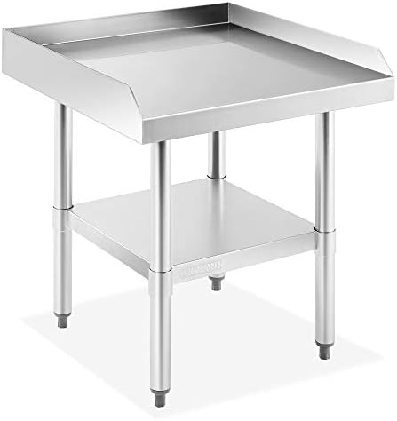 GRIDMANN NSF 16-Gauge Stainless Steel 24"L x 24"W x 24"H Equipment Stand Grill Table with Undershelf for Commercial Restaurant Kitchen