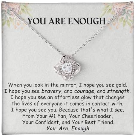 You Are Enough Jewelry For Women, Friend Encouragement Gift, Affirmation Necklace Gift, Friendship Necklace, Birthday Gift for Friend, Best Friend Gift, Soul Sisters Friendship Necklace