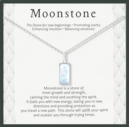 HOPE LOVE SHINE New Beginnings Rainbow Moonstone Sterling Silver Necklace for Women