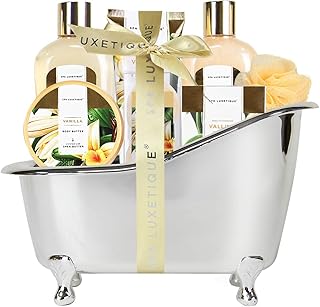 Gifts for Women, Spa Luxetique Spa Gift Baskets for Women, 8 Pcs Vanilla Bath Sets for Women Gift, Bubble Bath Set for Women Gift, Vanilla Spa Kit Womens Christmas Gifts, Gift Sets for Women