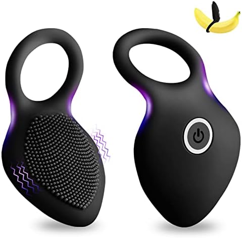 Vibrating Cock Ring,Rechargable Silicone Stretchy Penis Rings with 10 Intense Vibration Modes for Men Couples Pleasure,Male Erection Enhancing and Female Clit Vibrators,Adult Sex Toys & Games Black