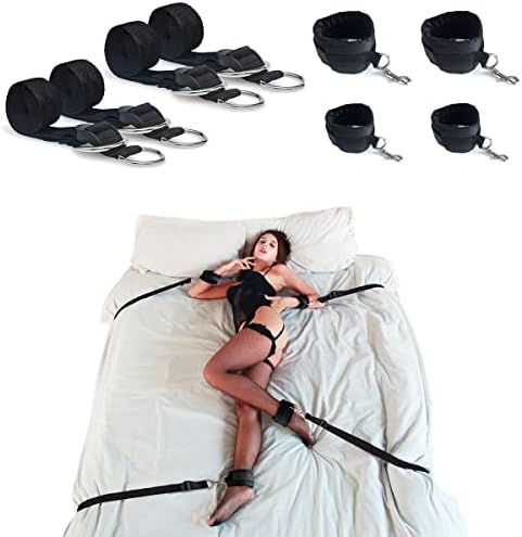 Sexual Bondage Restraints Suit,BDSM Bed Bondage Spouse Sex Toy, No Mattress Lifting Required, Detachable Multifunction Adjustable Restraint Design, Couple Sex Games Bondage Gear Kit