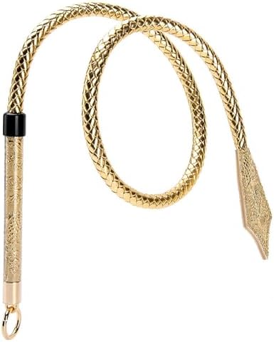 Leather Sex Whips BDSM Props Braided Spanking Paddle Whip Bondage Gear & Accessories Adult Sex Toys (Gold)