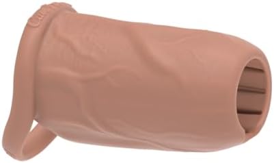 The Happy Wife USA Penis Sleeve | Cock Sheath | Size Large Girth Enhancer | Open Head for Sensitivity | Sexual Pleasure Enhancer for Men, Women & Couples | Nude Color, 5" L x 2.5" W