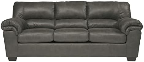 Signature Design by Ashley Bladen Faux Leather Sofa, Gray