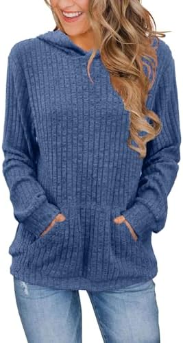 Sweaters for Women Long Sleeve Fashion Hoodies Fall Pullover Sweatshirts with Pocket Tunic Tops