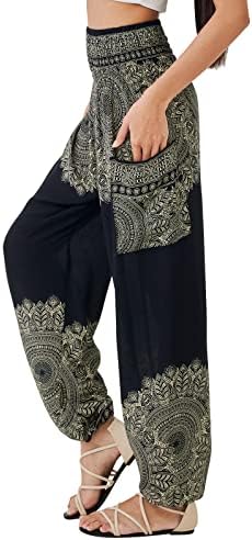 Joob Joob Boho Pants for Women - Hippie Harem Pants Women - Womens Yoga Pants – Comfy Bohemian Flowy Hippie Clothes