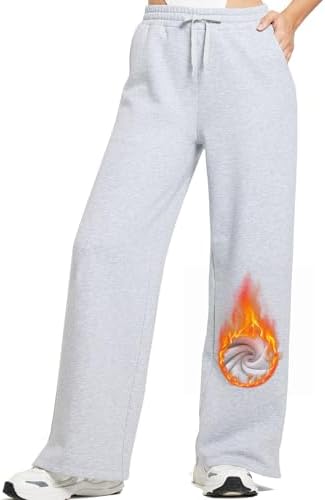BALEAF Womens Fleece Lined Wide Leg Sweatpants Drawstring Sweat Pants with Pockets Athletic Track Fall Winter
