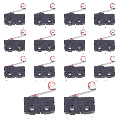 14PCS AC 250V 5A SPDT 1NO 1NC Tacho Micro Switch Tripod Miniature Limit Switch with Roller for Computer Automotive Electronics Communication Equipment Testing Instrument