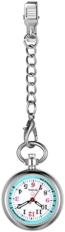 Avaner Clip on Hanging Lapel Watch, Nurse Fob Watch, Analog Quartz Pocket Watch with Pulsometer Scale and Luminous Hand