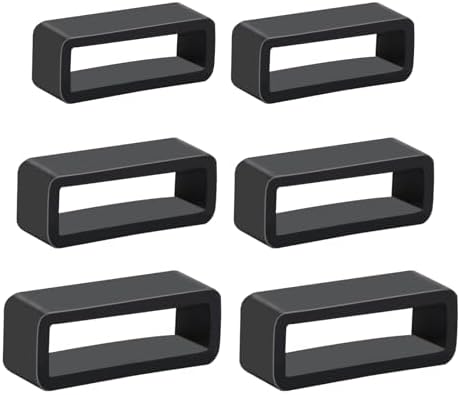 6 Pcs Watch Band Keepers, 18mm/20mm/22mm Silicone Watch Strap Holder Loops Watch Strap Retainer Black Rubber Watch Strap Keeper Replacement Watch Band Fastener Rings for Smart Sport Watches Parts