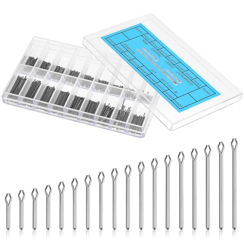 360 Pieces 6-23mm Watch Band Link Cotter Pin Assortment Stainless Steel Watch Bracelet Pin Kit for Watchmaker Repair