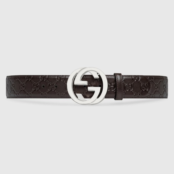 Gucci Brown Signature Leather 38MM Belt with G Buckle