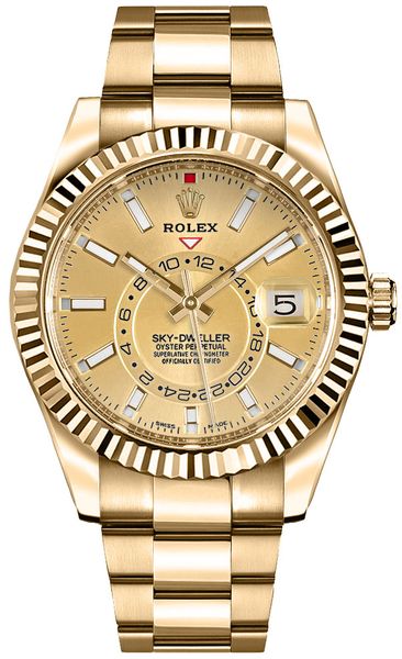 Rolex Sky-Dweller Champagne Dial Gold Men’s Watch 326938