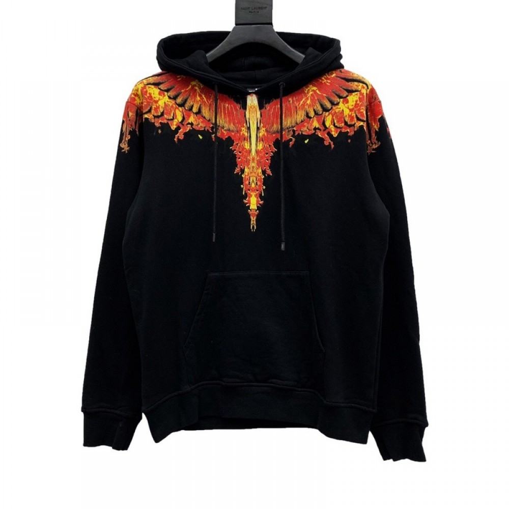 A+ Quality Marcelo Burlon Flame Wings Hoodie Black